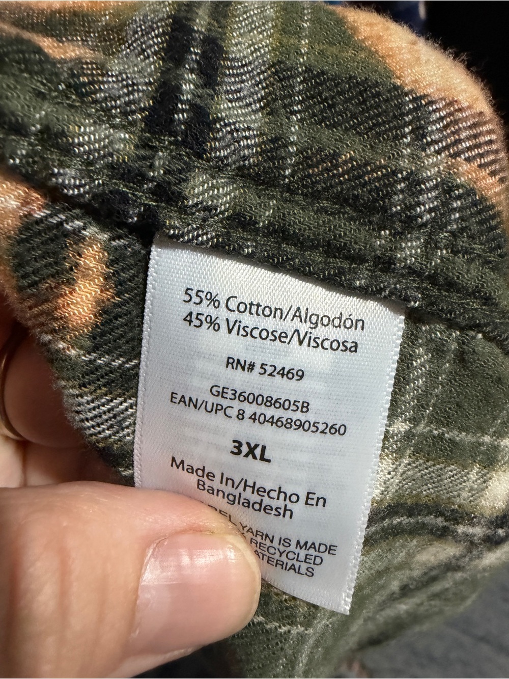 Up-cycled Plaid Flannel Shirt with Vintage Garden Graphic Patch Back - Picture 10 of 10